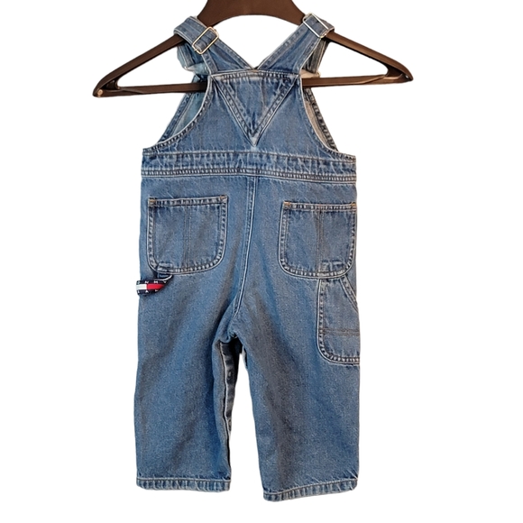 Tommy Hilfiger Vintage Medium Wash Denim Jean Overall Bibs Unisex - Picture 6 of 16